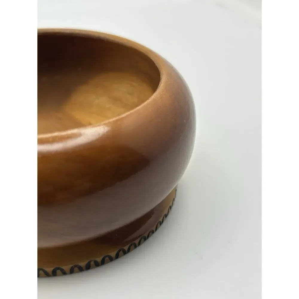 Hand Carved Wooden Bowl Vintage From Cuba